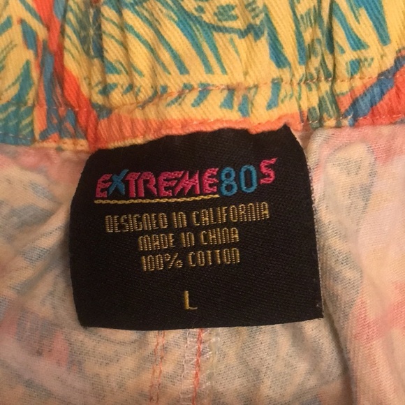Extreme 80s men swim trunks or shorts sloths bright colors size large - Picture 5 of 9